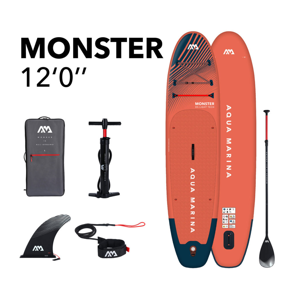 SUP-доска-надувная-с-веслом-Monster_Купить-сап-борд-AQUAMARINA-онлайн